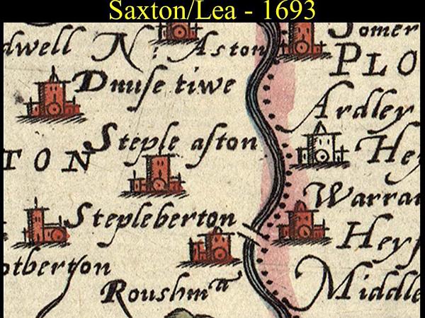 8. Saxton & Lea map of Steeple Aston 1693.jpg